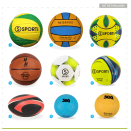 Kit ballons multisports (9 ballons)